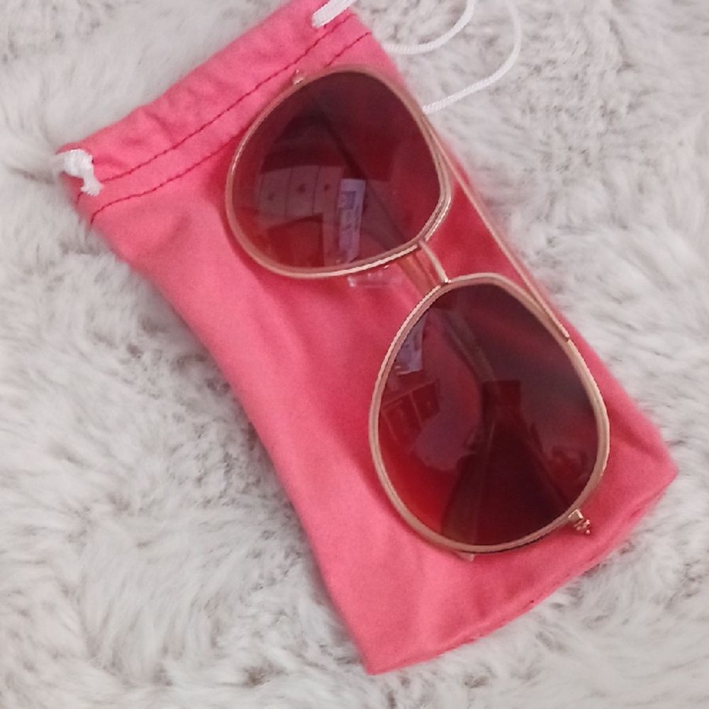 Ivanka Trump Gold and Pink Sunglasses